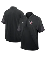 Nike Men's Black Florida State Seminoles 2025 Sideline Short Sleeve Quarter-Zip Coach Jacket
