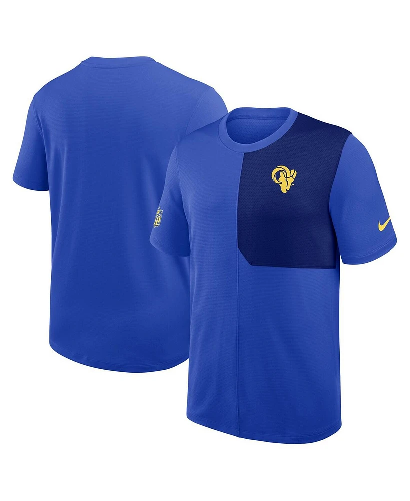 Nike Men's Royal Los Angeles Rams Sideline Uv Performance Coach T-Shirt