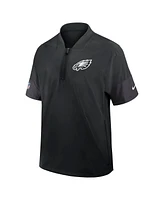 Nike Men's Philadelphia Eagles Sideline Short Sleeve Quarter-Zip Performance Coach Jacket