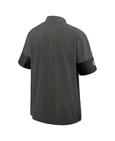 Nike Men's Pewter Tampa Bay Buccaneers Sideline Short Sleeve Quarter-Zip Performance Coach Jacket