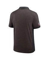 Nike Men's Brown Cleveland Browns Sideline Victory Stripe Performance Polo Shirt