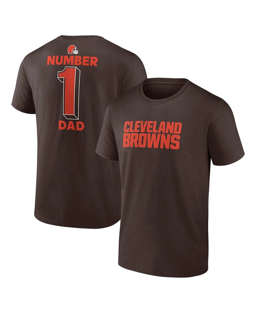 Logo Athletic Men's Brown Cleveland Browns 1 Dad Jersey T-Shirt