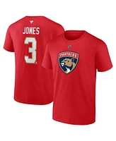 Fanatics Men's Seth Jones Red Florida Panthers Authentic Stack Name Number T-Shirt