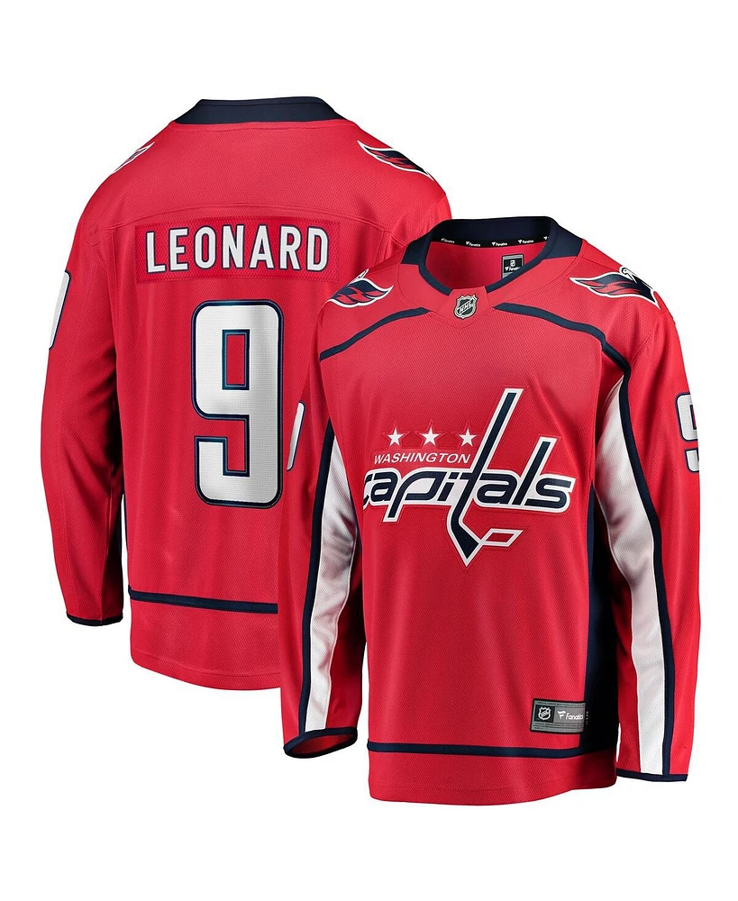 Fanatics Men's Ryan Leonard Red Washington Capitals Home Breakaway Jersey