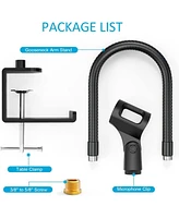 ZealSound Flexible Gooseneck Mic Stand, Heavy Duty Desk Clamp, Adjustable Arm for Blue Snowball Ice Spark (Black)