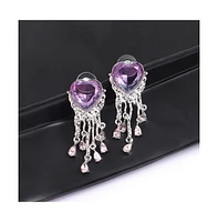 Sohi Heart-Stone Drop Earrings