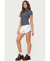 Edikted Women's Polka Dot Tailored Button Up Shirt