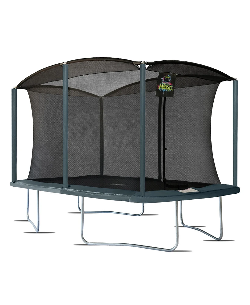 Plexalife 8 x 12 Ft Rectangular Outdoor Trampoline Set with Premium Safety Enclosure Gymnastics Rectangular Trampoline for Kids and Adults