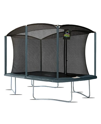 Plexalife 8 x 12 Ft Rectangular Outdoor Trampoline Set with Premium Safety Enclosure Gymnastics Rectangular Trampoline for Kids and Adults