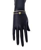Unwritten Cubic Zirconia Heart Cuff Bracelet