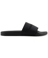 A|X Armani Exchange Men's Logo Embossed Slip-On Slide Sandals