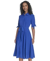 Calvin Klein Women's Short-Sleeve Midi Shirtdress