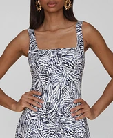 Avec Les Filles Women's Fiesta Square-Neck Midi Dress