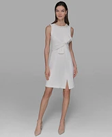 Karl Lagerfeld Paris Women's Scuba Crepe Faux-Pearl Sheath Dress