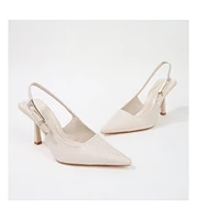 Chrysanthemum Raffia Slingback Pump Heels