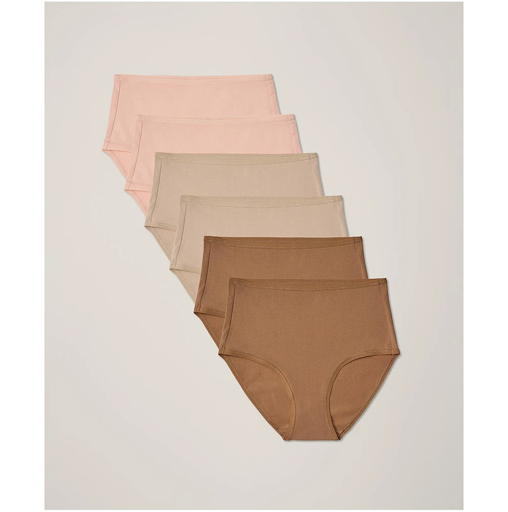 Pact Organic Cotton Everyday High Rise Brief 6-Pack