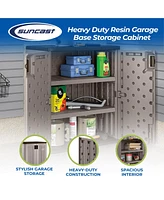 Suncast 9 Cu Ft Heavy Duty Resin Garage Base Storage Cabinet, Platinum (2 Pack)
