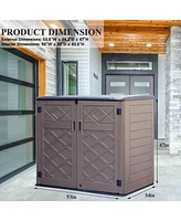 Mondawe 34.3"D x 53.2"W 47.1"H Resin Outdoor Storage Shed with Reinforced Floor