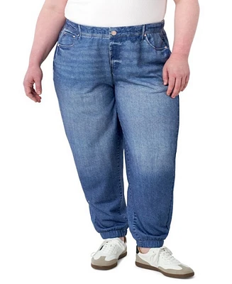 Seven7 Plus Denim Illusion Pull On Jogger Jeans