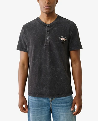 True Religion Men's Short Sleeve Pique Mineral Patch T-Shirt