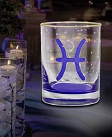 Culver Pisces Zodiac Double Old-Fashioned Glass, Set of 2