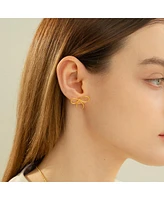 Sterling Silver 18k Gold Plated Colette Chic Bow Stud Earrings