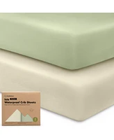 KeaBabies Waterproof Crib Sheets for Boys, Girls, 2pk Baby Fitted Sheet, Mattress Protector