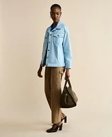 Furniq Uk Women's Leather Shirt Jacket