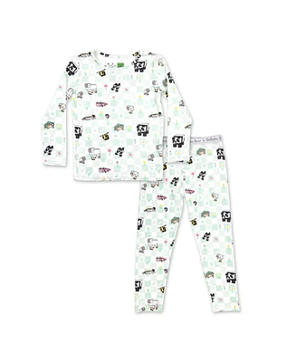 Bellabu Bear Kids Unisex Kids' Minecraft Sleep Repeat Set of 2 Piece Pajamas