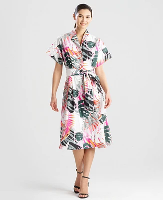 Natori Women's Cotton Short-Sleeve Shirtdress