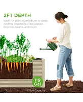 Best Choice Products 4x2x2ft Outdoor Metal Raised Garden Bed, Planter Box for Vegetables, Flowers