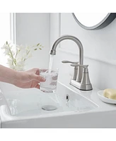 Greenspring 4 in. Centerset 2-Handle High-Arc Bathroom Faucet Brushed Nickel