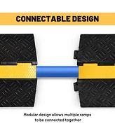 Yescom 1-Channel Rubber Cable Ramp 40000 Lbs Wire Cord Ramp Driveway Hose Cover Protector Speed Bumps for Driveway Hose Pipe Hider