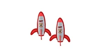 Tuffy Transportation Rocket, 2-Pack, Durable Plush Dog Toy