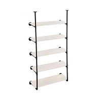 2PCS 5-Tier Industrial Pipe Shelf Frame, Wall Mount, No Planks Included