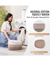 Slickblue Woven Cotton Rope Baskets 3 Pack for Organizing Closet Shelf or Kids Room