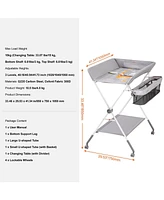 Portable Folding Baby Changing Table with Lockable Wheels Adjustable Heights Storage
