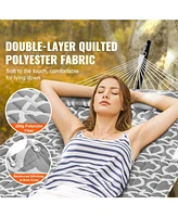 Slickblue Two Person Heavy Duty Hammock with Steel Stand Pillow and Portable Carrying Bag