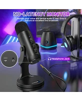 ZealSound Usb Condenser Microphone k66 and d65p Furry Cover Bundle