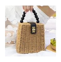 Women's The Straw-Maris Hand Bag - Khaki Brown