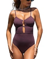 Cupshe Women's Grape Macaron Purple One-Piece Swimsuit