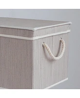 WeThinkStorage 34L Folding Fabric Storage Bin w/Rope Handle and Lid - Clay
