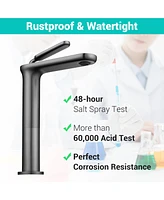 Aquaterior Bathroom Faucet Vessel Sink Kit Vanity Mixer Tap Tempered Glass Sink