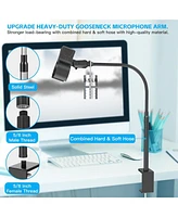 ZealSound 19-inch Microphone Stand, Flexible Gooseneck Clip Holder for Mics with 1.03"–2.59" Outer Diameter, 3/8"–5/8" Adapter, for Blue Yeti