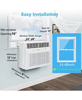 Zafro 12,000 Btu Window Ac Quiet Energy Efficient Cools up to 550 SqFt 6 in 1 Modes 3 Fan Speeds Remote Control Touch Panel for Home or Office