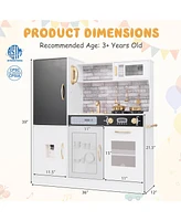 Slickblue Pretend Play Kitchen with Utensils for Kids Aged 3+
