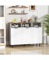 Slickblue Sideboard Buffet Cabinet Kitchen Storage Cabinet with 5-Position Adjustable Shelves