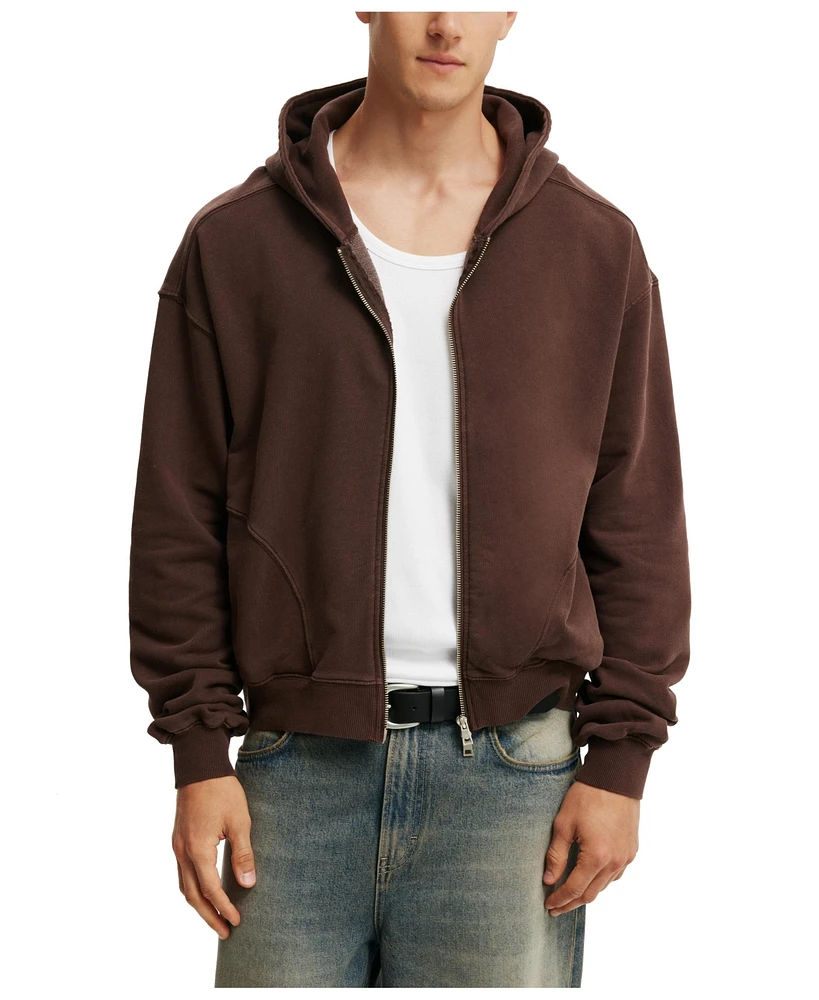 Cotton On Men's Cropped Zip Up Hoodie