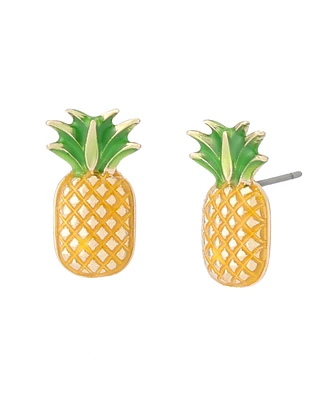 Betsey Johnson Backyard Pineapple Stud Earrings