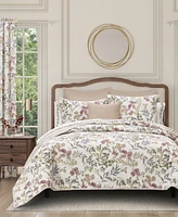 Royal Court Rosewood Botanical Leaf 3-Pc. Quilt Set, King/California King